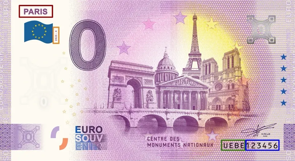 Recto annoté d'un billet : ville, millésime, code et numéro de série