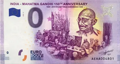 Billet 0€ INDIA - MAHATMA GANDHI 150th ANNIVERSARY 1869-2019 ROUND TABLE CONFERENCE 1930
