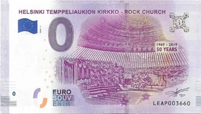 Billet 0€ HELSINKI TEMPPELIAUKION KIRKKO - ROCK CHURCH