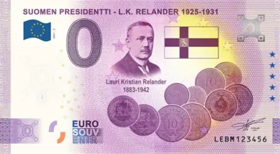 Billet 0€ SUOMEN PRESIDENTTI - L.K. RELANDER 1925-1931