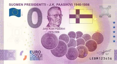 Billet 0€ SUOMEN PRESIDENTTI - J.K. PAASIKIVI 1946-1956