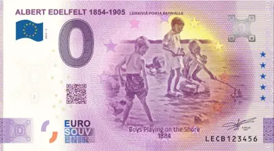 Billet 0€ ALBERT EDELFELT 1854-1905LEIKKIVIÄ POIKIA RANALLA