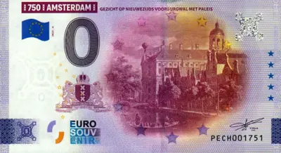 Billet 0€ 750 AMSTERDAMGEZICHT OP NIEUWEZIJDS VOORBURGWAL MET PALEIS