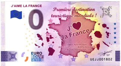 Billet 0€ J'AIME LA FRANCEPremière destination touristique mondiale !