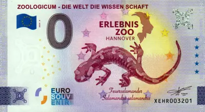 Billet 0€ ZOOLOGICUM - DIE WELT DIE WISSEN SCHAFTERLEBNIS ZOO HANNOVER Feuersalamander salamandra salamandra