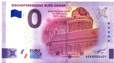 Billet 0€ BISCHOFSRESIDENZ BURG ZIESARAUSSTELLUNG OTTO ALTENKIRCH (1875-1945) BURGKAPELLE (1470 GEWEIHT)