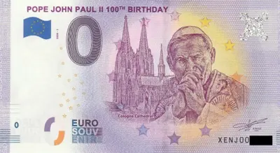 Billet 0€ POPE JOHN PAUL II 100th BIRTHDAY