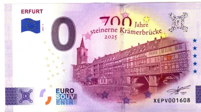 Billet 0€ ERFURT700 Jahre steinerne Krämerbrücke 2025