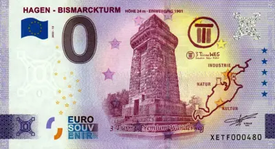 Billet 0€ HAGEN - BISMARCKTURMHÖHE 24 m - EINWEIHUNG 1901