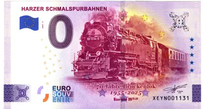 Billet 0€ HARZER SCHMALSPURBAHNEN1955-2025 70 Jahre Brockenlok Baureihe 9923-24