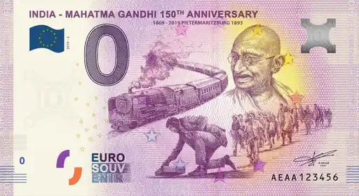 Billet 0€ INDIA - MAHATMA GANDHI 150th ANNIVERSARY 1869-2019 PIETERMARITZBURG 1893