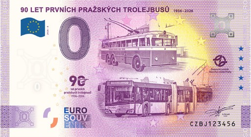 Billet 0€ 90 LET PRVNÍCH PRAŽSKÝCH TROLEJBUSŮ 1926-2036