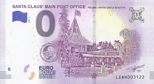 Billet 0€ SANTA CLAUS' MAIN POST OFFICE FINLAND - ARCTIC CIRCLE 66°33'07'N