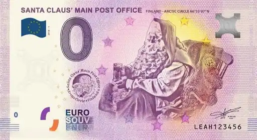 Billet 0€ SANTA CLAUS' MAIN POST OFFICE FINLAND - ARCTIC CIRCLE 66°33'07'N