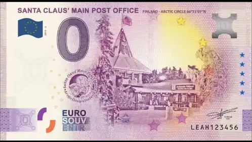 Billet 0€ SANTA CLAUS' MAIN POST OFFICE FINLAND - ARCTIC CIRCLE 66°33'07'N