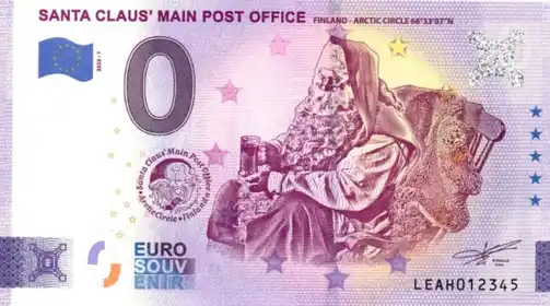 Billet 0€ SANTA CLAUS' MAIN POST OFFICE FINLAND - ARCTIC CIRCLE 66°33'07'N
