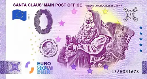 Billet 0€ SANTA CLAUS' MAIN POST OFFICE FINLAND - ARCTIC CIRCLE 66°33'07'N