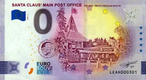 Billet 0€ SANTA CLAUS' MAIN POST OFFICE FINLAND - ARCTIC CIRCLE 66°33'07'N
