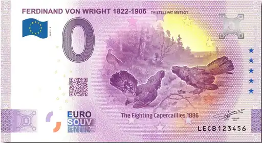 Billet 0€ FERDINAND VON WRIGHT 1822-1906 TAISTELEVAT METSOT
