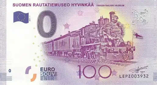 Billet 0€ SUOMEN RAUTATIEMUSEO HYVINKÄÄ FINNISH RAILWAY MUSEUM