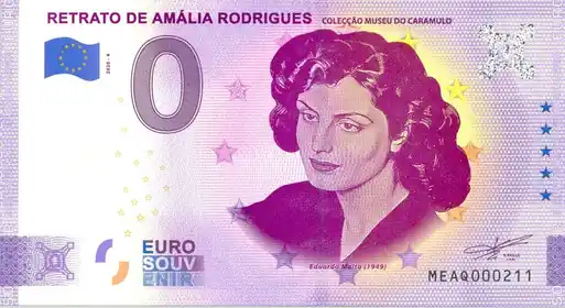 Billet 0€ RETRATO DE AMÁLIA RODRIGUES COLECÇÃO MUSEU DO CARAMULO