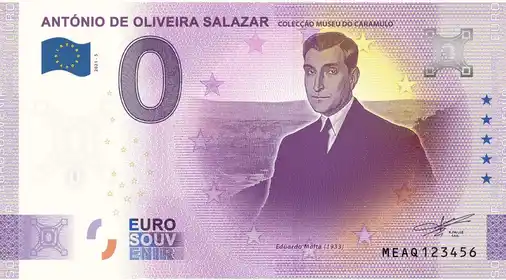 Billet 0€ ANTÓNIO OLIVEIRA SALAZAR COLECÇÃAO MUSEU DO CARAMULO