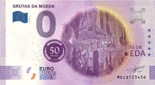 Billet 0€ GRUTAS DA MOEDA ANIVERSÁRIO 50 1974-2024