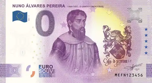 Billet 0€ NUNO ÁLVARES PEREIRA 1360-1431 O SANTO CONDESTÁVEL