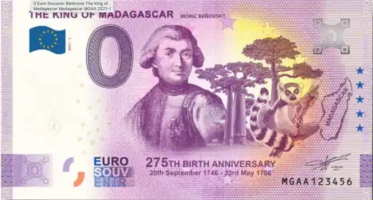 Billet 0€ THE KING OF MADAGASCAR MORIC BENOVSKY 275th BIRTH ANNIVERSARY