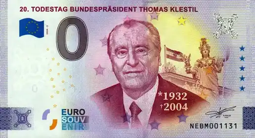 Billet 0€ 20. TODESTAG BUNDESPRÄSIDENT THOMAS KLESTIL 1932-2004