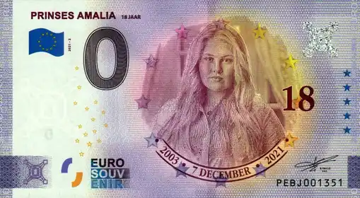 Billet 0€ PRINSES AMALIA 18 JAAR