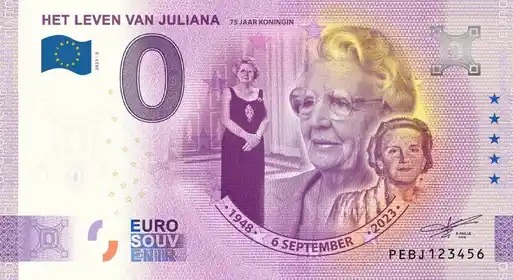 Billet 0€ HET LEVEN VAN JULIANA 74 JAAR KONINGIN