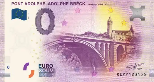 Billet 0€ PONT ADOLPHE ADOLPHE BRÉCK LUXEMBOURG 1903