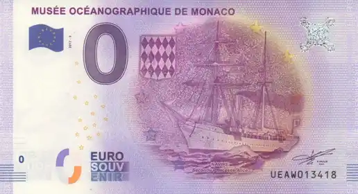 Billet 0€ MUSÉE OCÉANOGRAPHIQUE DE MONACO NAVIRE SECONDE PRINCESSE ALICE