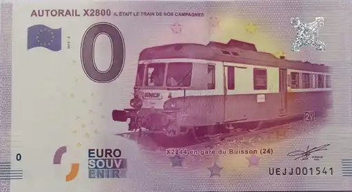 Billet 0€ AUTORAIL X2800 - IL ÉTAIT LE TRAIN DE NOS CAMPAGNES X2844 EN GARE DU BUISSON (24)