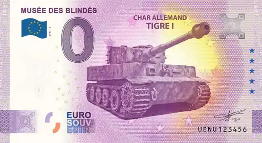 Billet 0€ MUSÉE DES BLINDES CHAR ALLEMAND TIGRE I