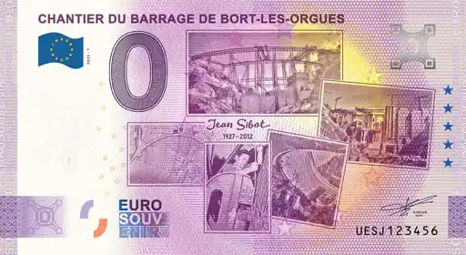 Billet 0€ CHANTIER DU BARRAGE DE BORT-LES-ORGUES Jean Sibot 1927-2012