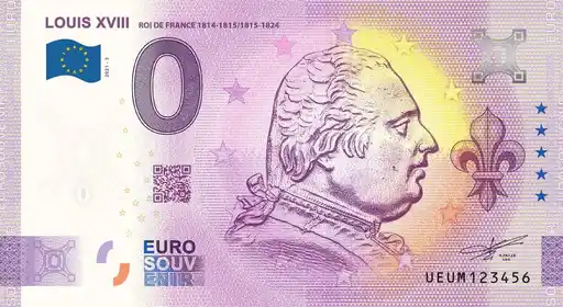 Billet 0€ LOUIS XVIII ROI DE FRANCE 1814-1815 1815-1824