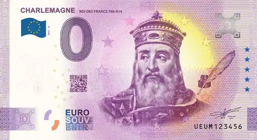 Billet 0€ CHARLEMAGNE ROI DES FRANCS 768-814