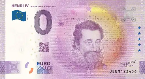 Billet 0€ HENRI IV ROI DE FRANCE 1589-1610
