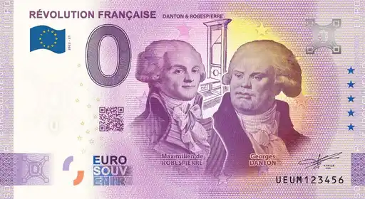 Billet 0€ REVOLUTION FRANCAISE DANTON & ROBESPIERRE