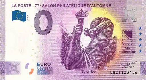 Billet 0€ LA POSTE - 77ème SALON PHILATELIQUE D'AUTOMNE Type Iris