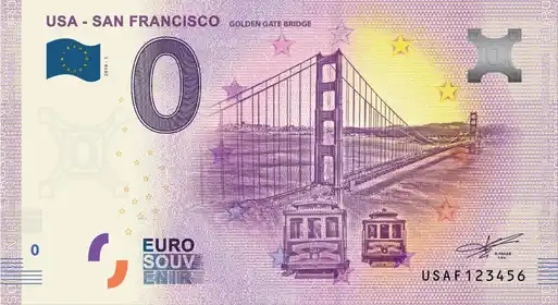 Billet 0€ USA - SAN FRANCISCO GOLDEN GATE BRIDGE