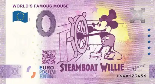 Billet 0€ WORLD'S FAMOUS MOUSE STEAMBOAT WILLIE